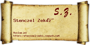Stenczel Zekő névjegykártya